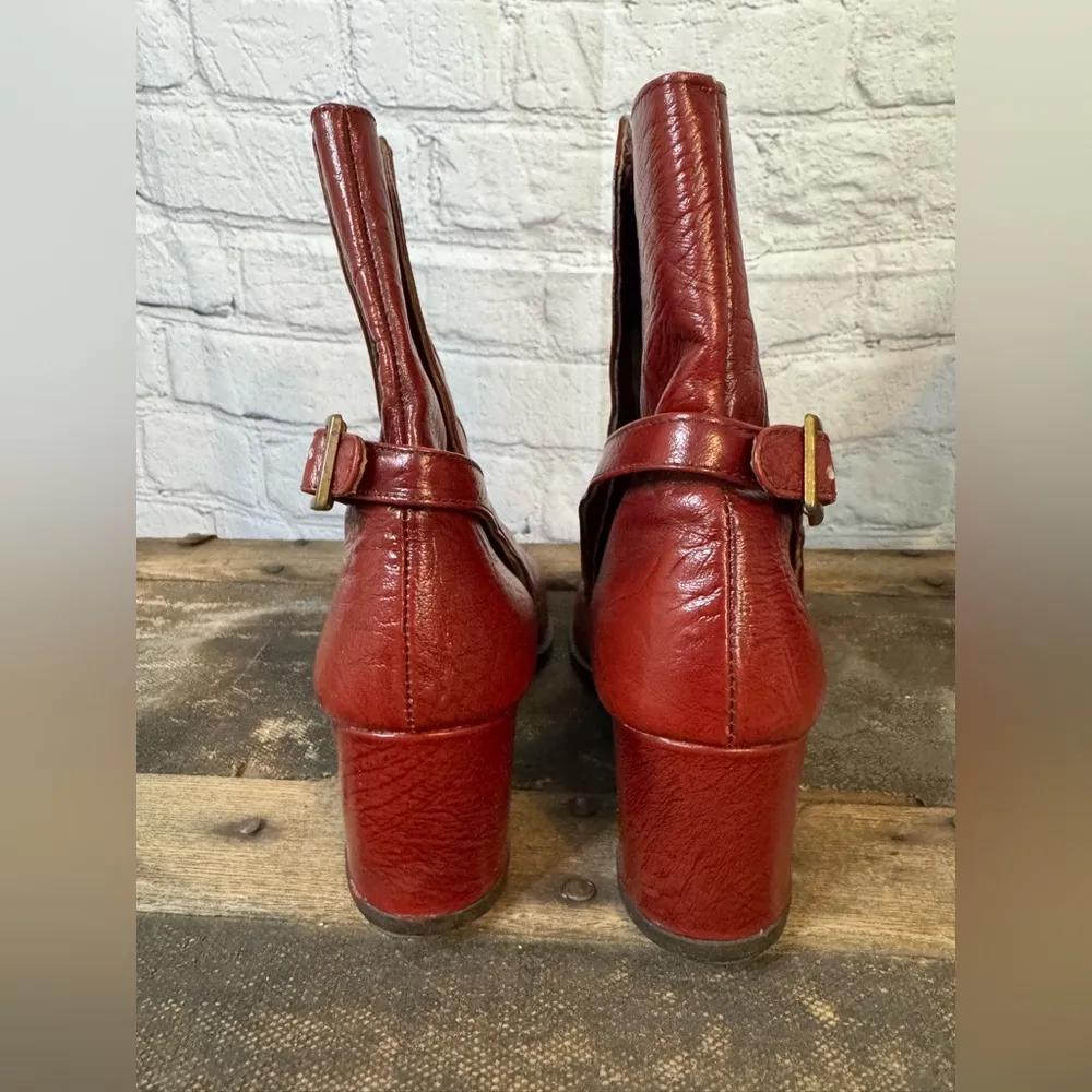 Etienne Aigner  Vintage dark red leather boots size 7 - Image 5