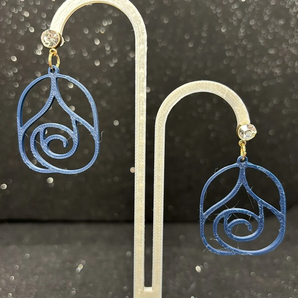 The Meadow Bloom Blue and Gold Earrings - Image 3