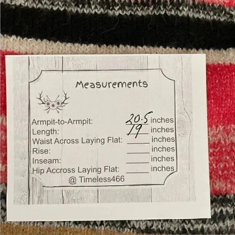 BP BLACK MARL STRIPE Button Down Red Black V-Neck Crop Cardigan Sweater XS - Image 13