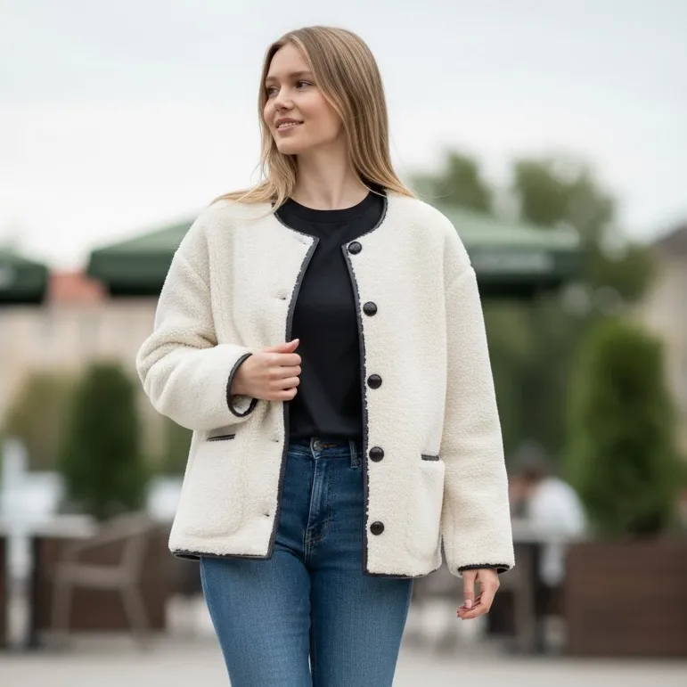 NWT 4TH & RECKLESS YANIS JACKET XXL Shearling Boxy Fit White - Image 3