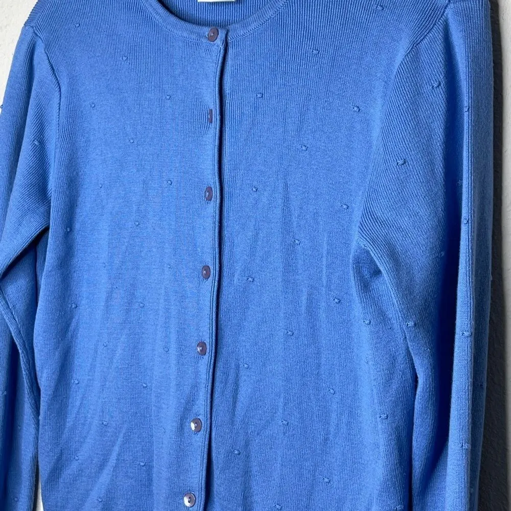 Talbots Petites Cardigan‎ Sweater Blue - Image 6