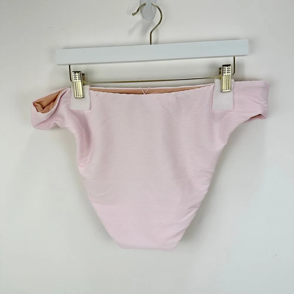 J.Crew Ribbed High Rise Cheeky Bikini Bottom Pink Beach Coastal Retro XXL NWT - Image 6
