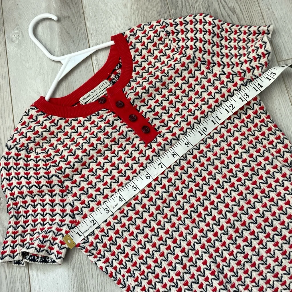 Urban Outfitters Top tulip harbor henley sweater tee womens Red (small) ASO - Image 4