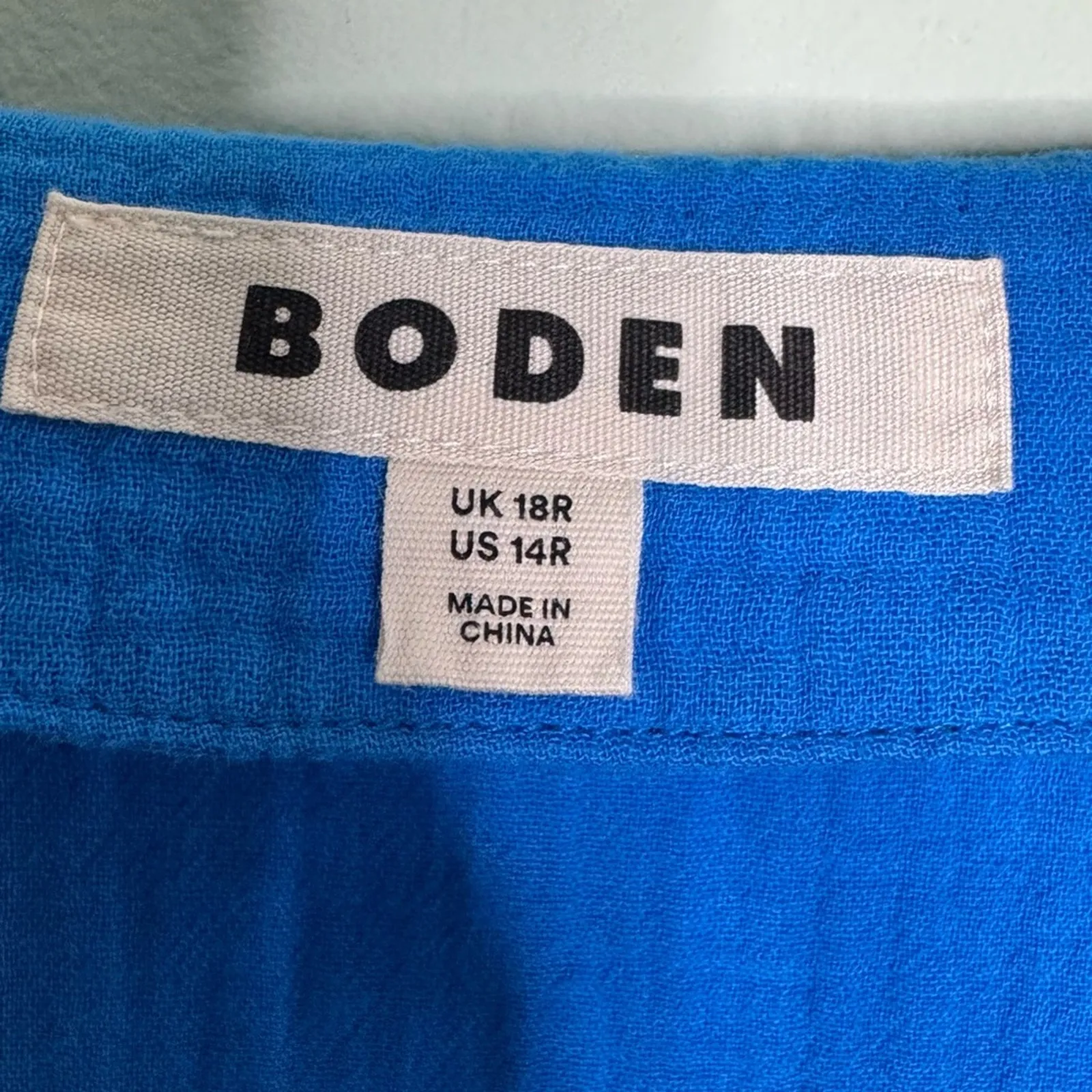 Boden Bright Blue Anna Double Cloth Midi Dress Tiered Bottom Size 14R - Image 8