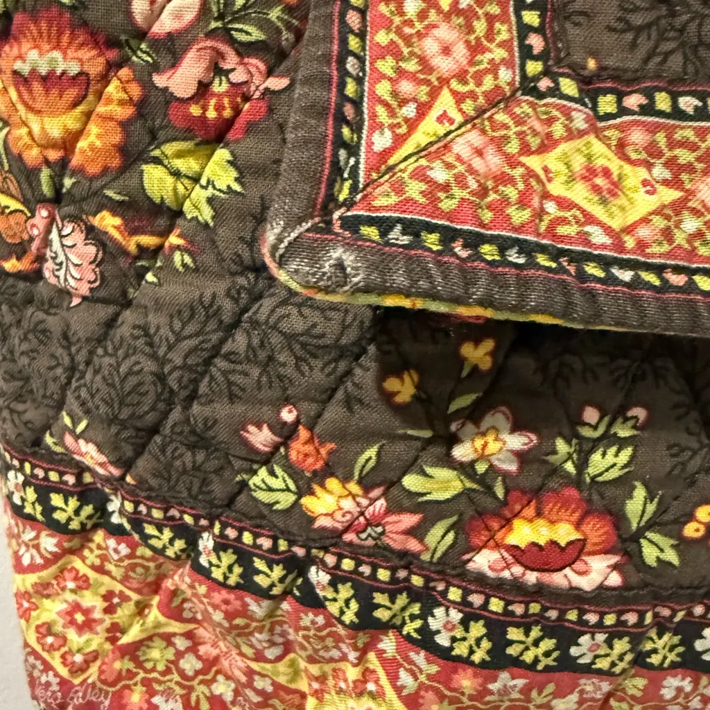 Vera Bradley Chocolate Drawstring‎ Backsack Backpack Purse RETIRED Bag Boho I Brown - Image 4