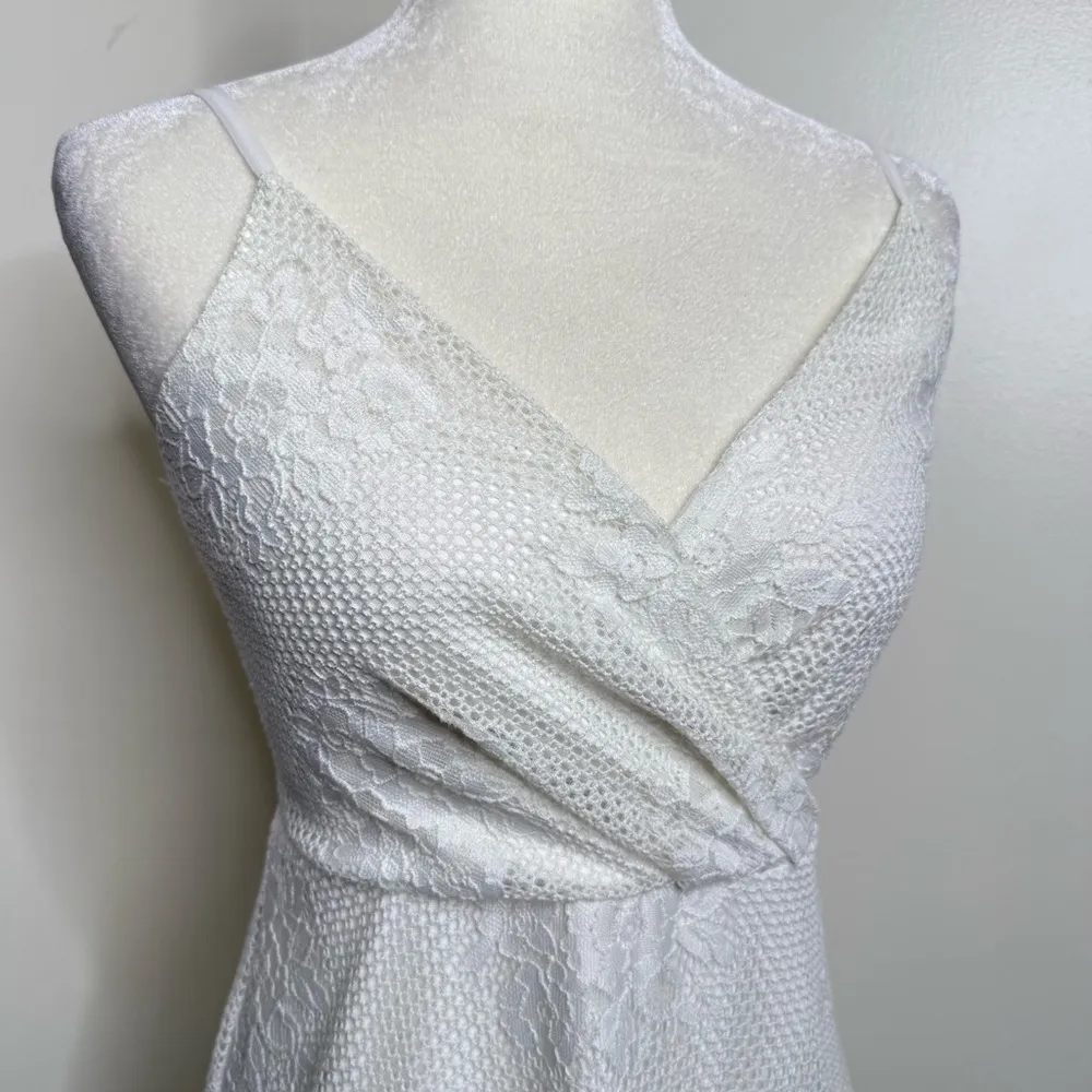 Speechless White Crochet Mini Dress Size Small Jr Boho Festival Floral Summer - Image 3