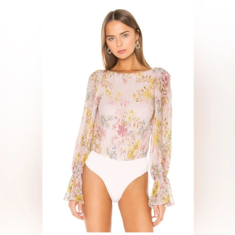 Revolve Tularosa Floral Fairy Bodysuit Sz S Cottagecore Boho Romantic Whimsical - Image 3
