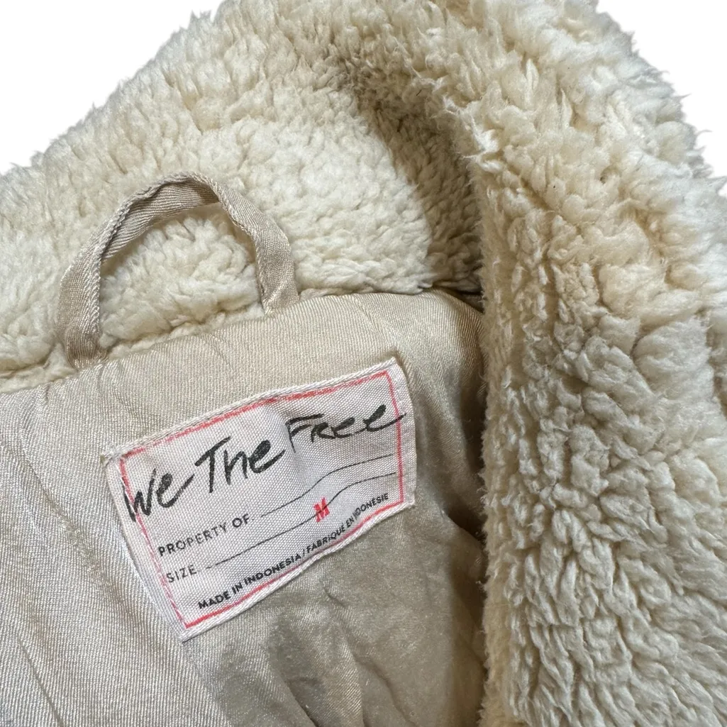 Free People So Cozy Beige Faux Fur Slouchy Moto Jacket
Medium - Image 6