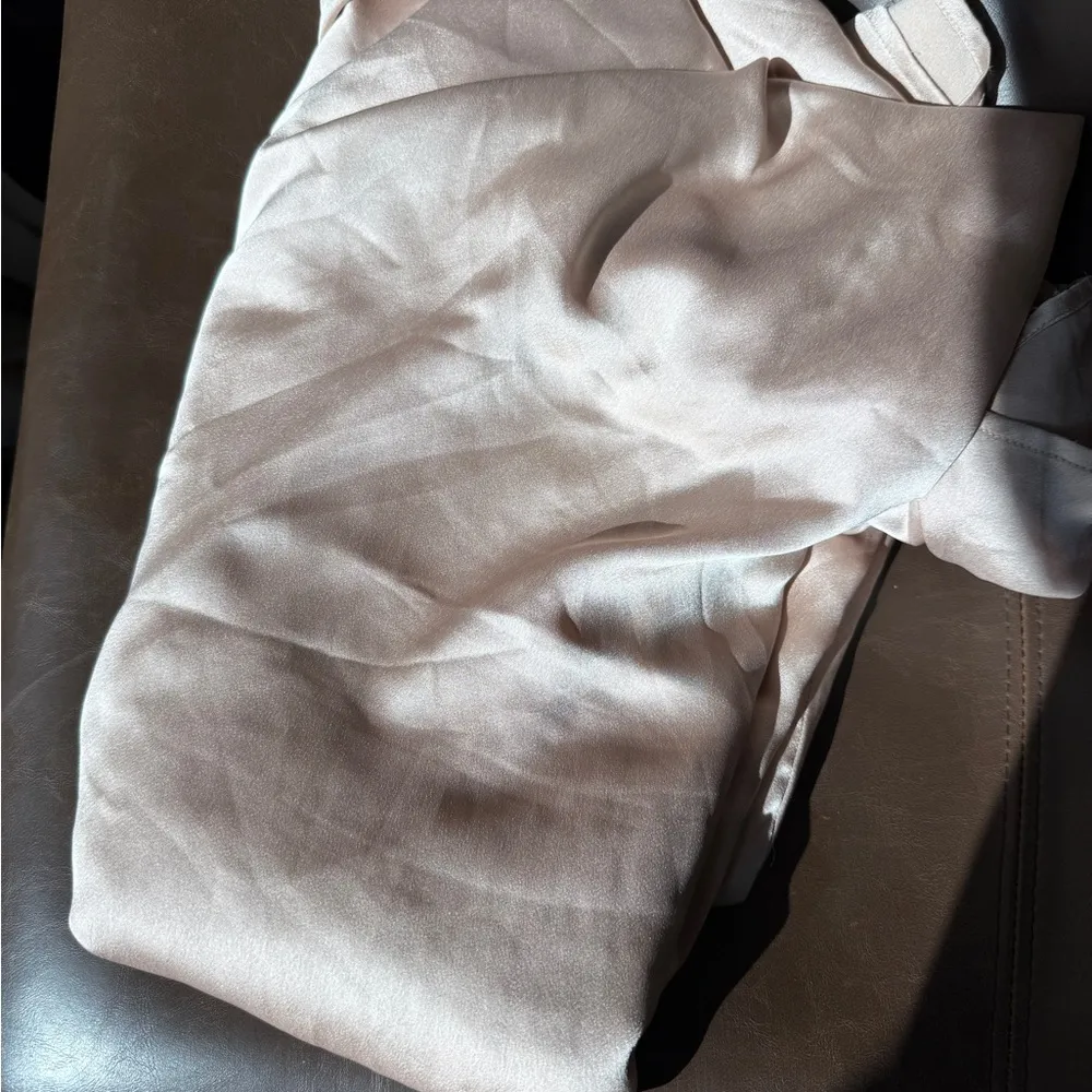 Show Me Your MuMu Size‎ Large Rome Twist Gown Champagne Luxe Satin Maxi Sleeve - Image 11