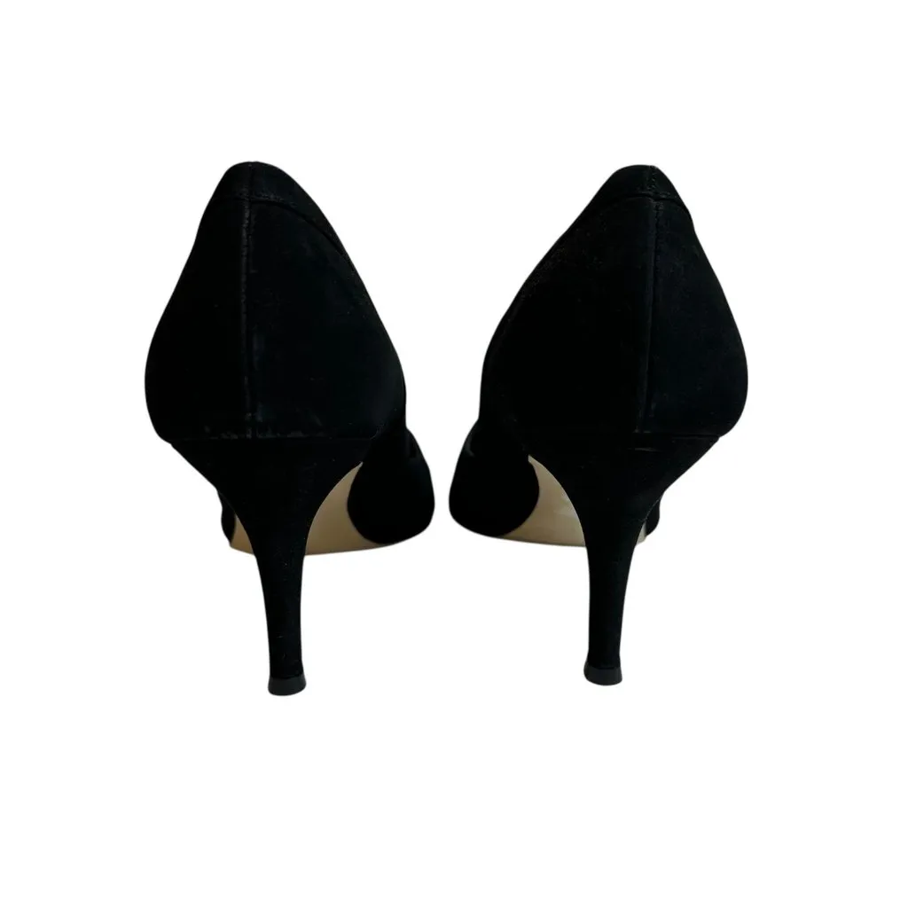 NEW AK Anne Klein Mckee Black Nubuck Crystal Accented Pointed Toe Pumps Size 9 M - Image 7