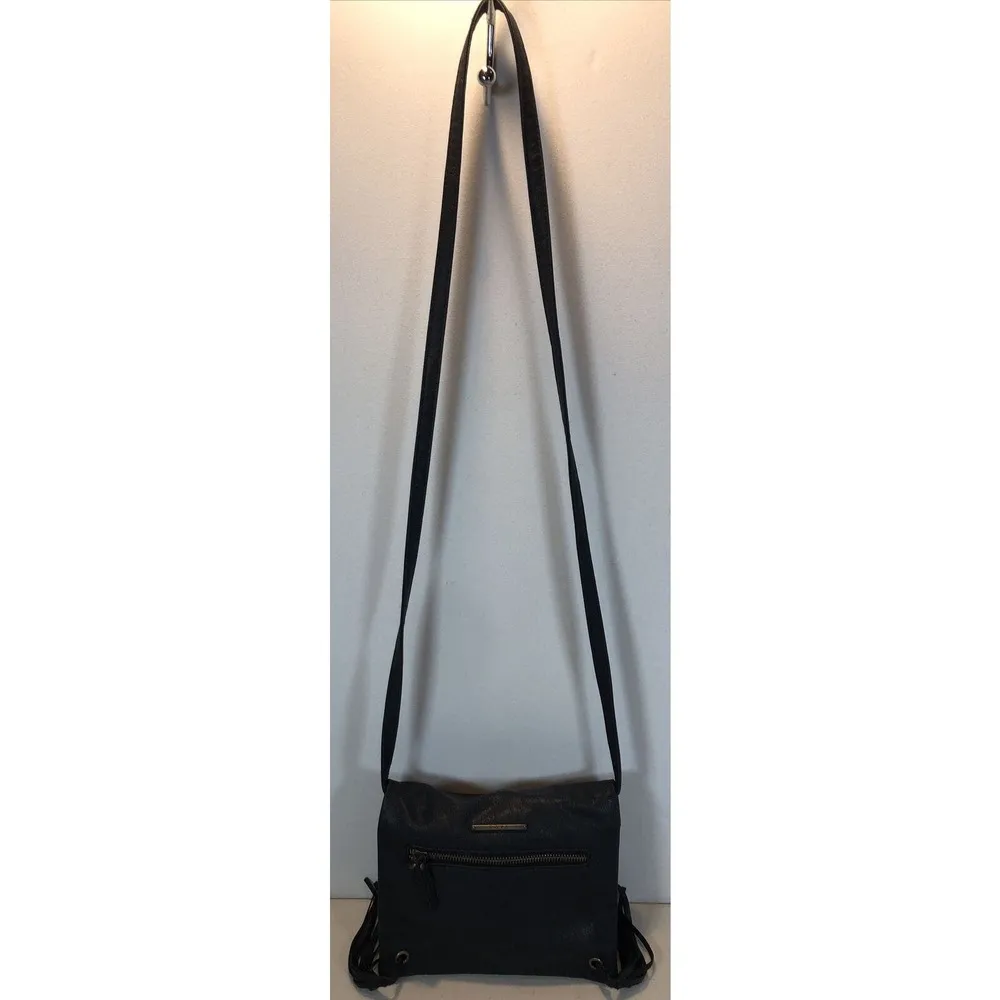 Roxy Vegan Leather Small Black Crossbody Purse Handbag With Fringe - Image 3