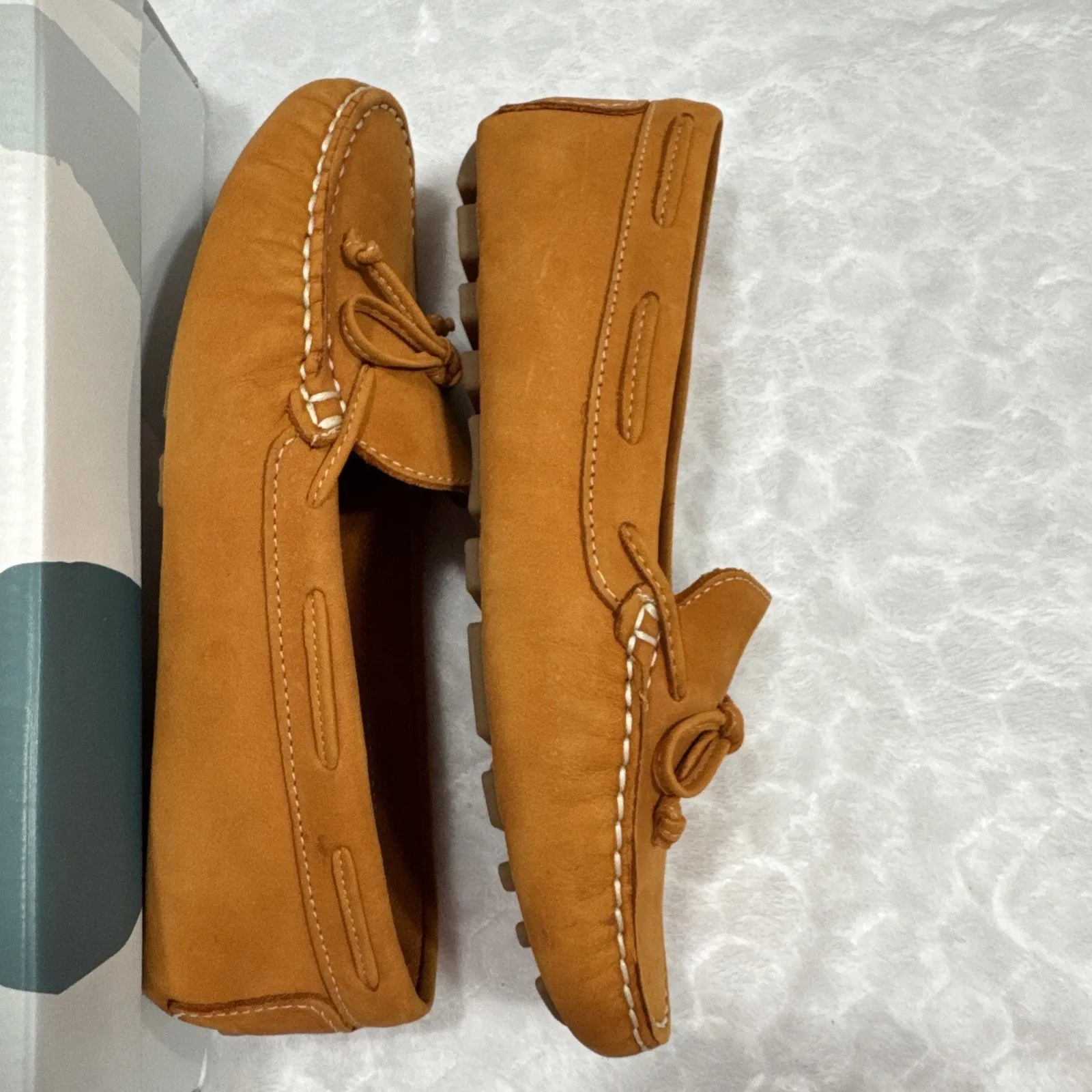 Earth Origins Leather Driving Moccasins Monarch Womens 6W Orange Casual Comfort - Image 4