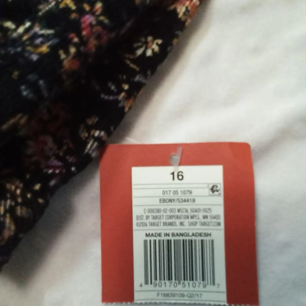 Massimo supply floral corduroy women's skirt Black Size 16 - Image 4