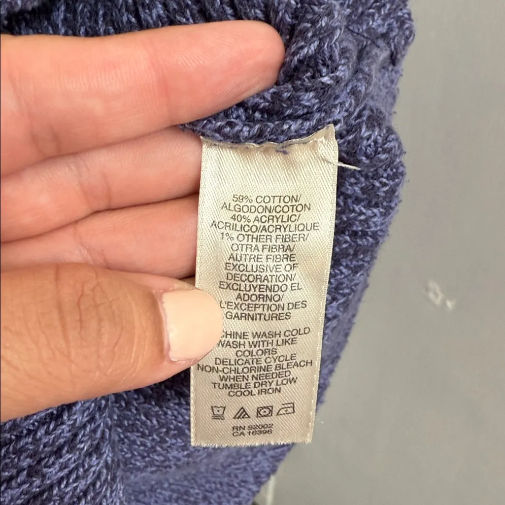 DKNY jeans petites bluish zip v-neck sweater: medium - Image 4