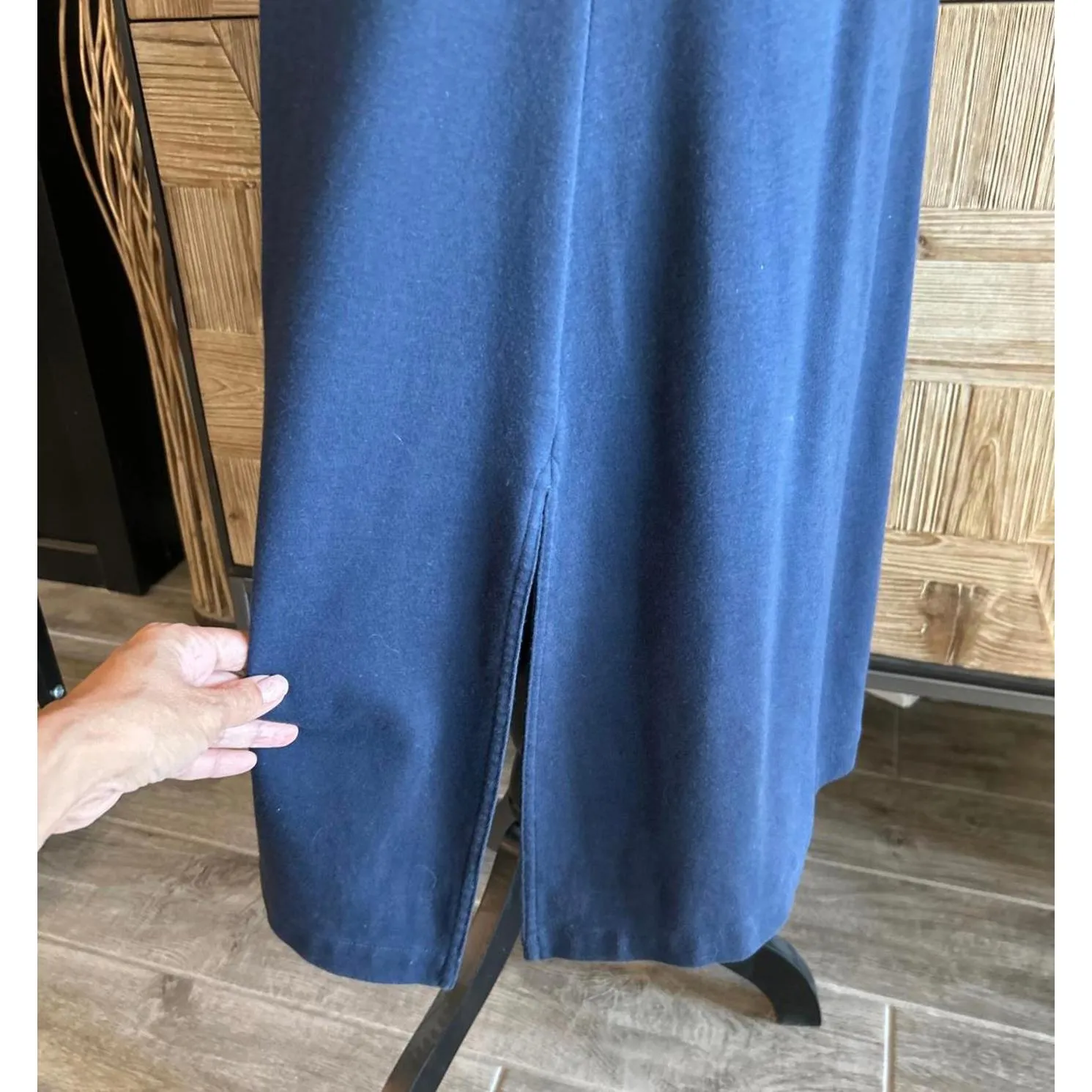 Joan Vass Womens Dress Sz 6/8 Navy Blue 3/4 Sleeve A Line - Image 5