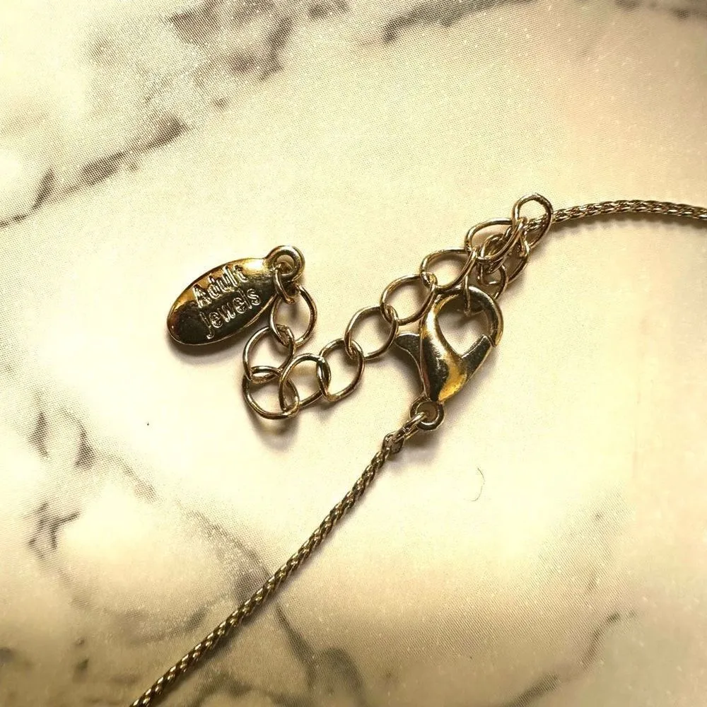 Adult jewels blue beaded dolphin dainty necklace Gold - Image 4