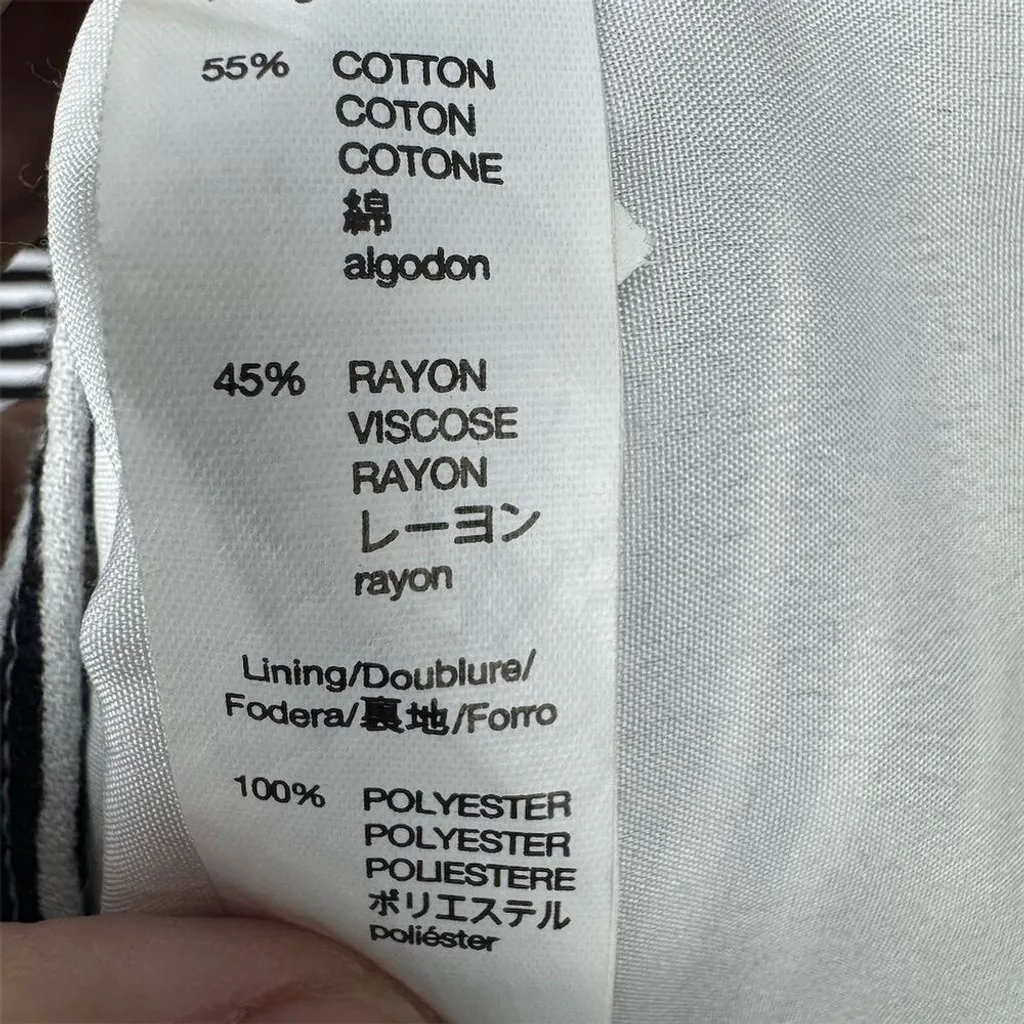 Gap Women's M Black & White Striped Long Sleeve Knee-Length Dress - Image 6