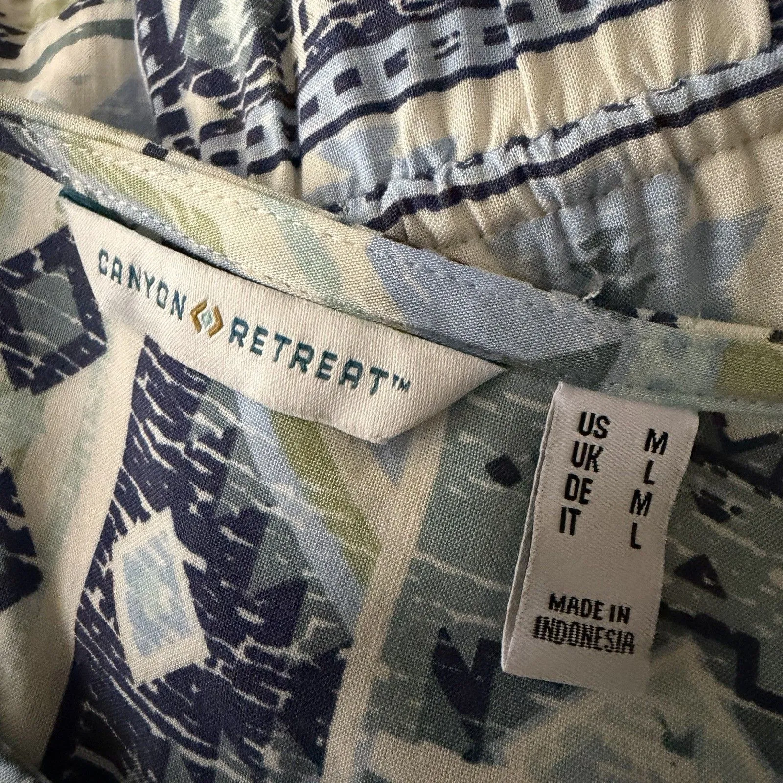 Canyon Retreat Mesa Midi Dress Womens Medium Blue Print Tiered Long Sleeve - Image 3