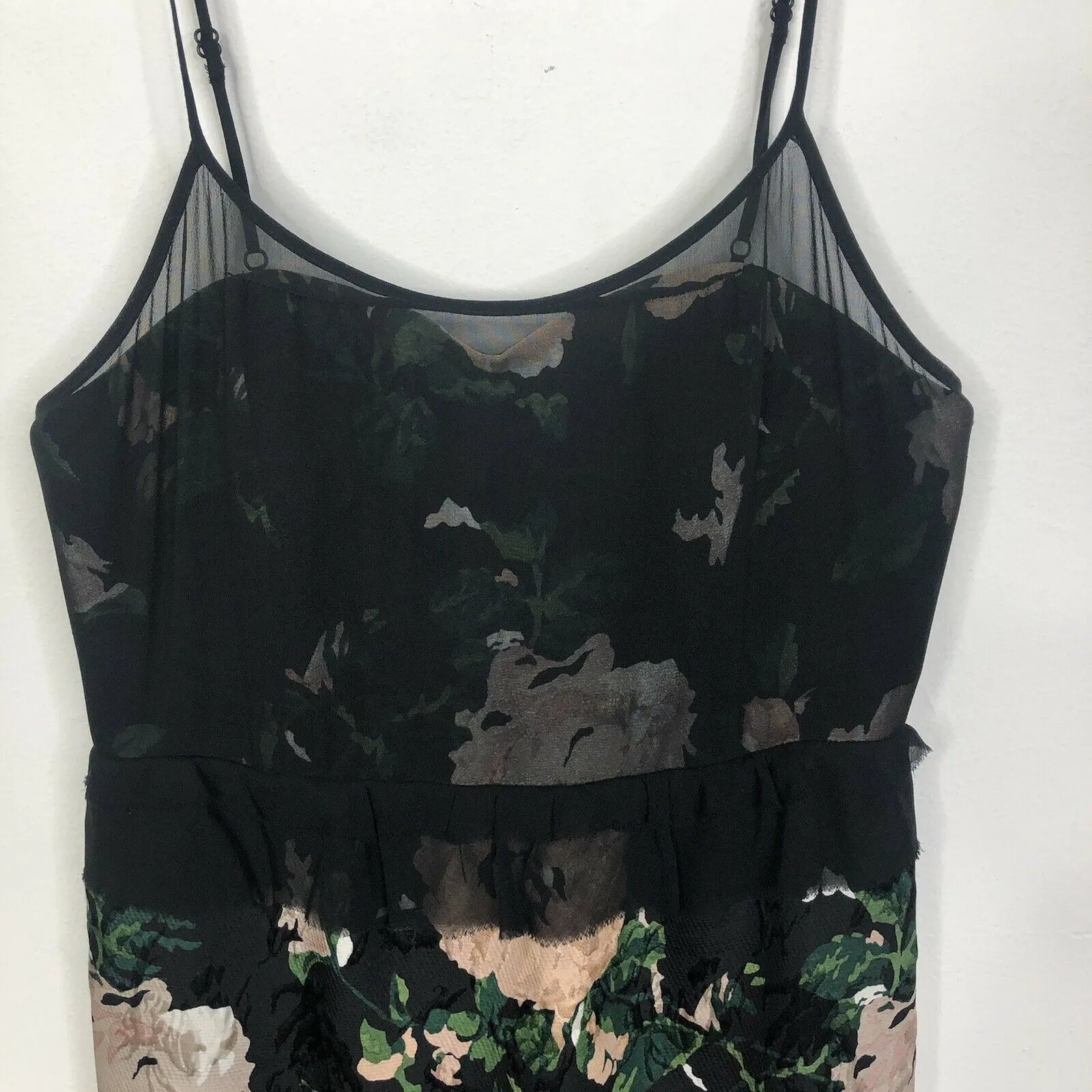 NEW Club Monaco Jorrdynne Black Floral Wool Silk Blend Cocktail Party Dress Sz 0 - Image 3