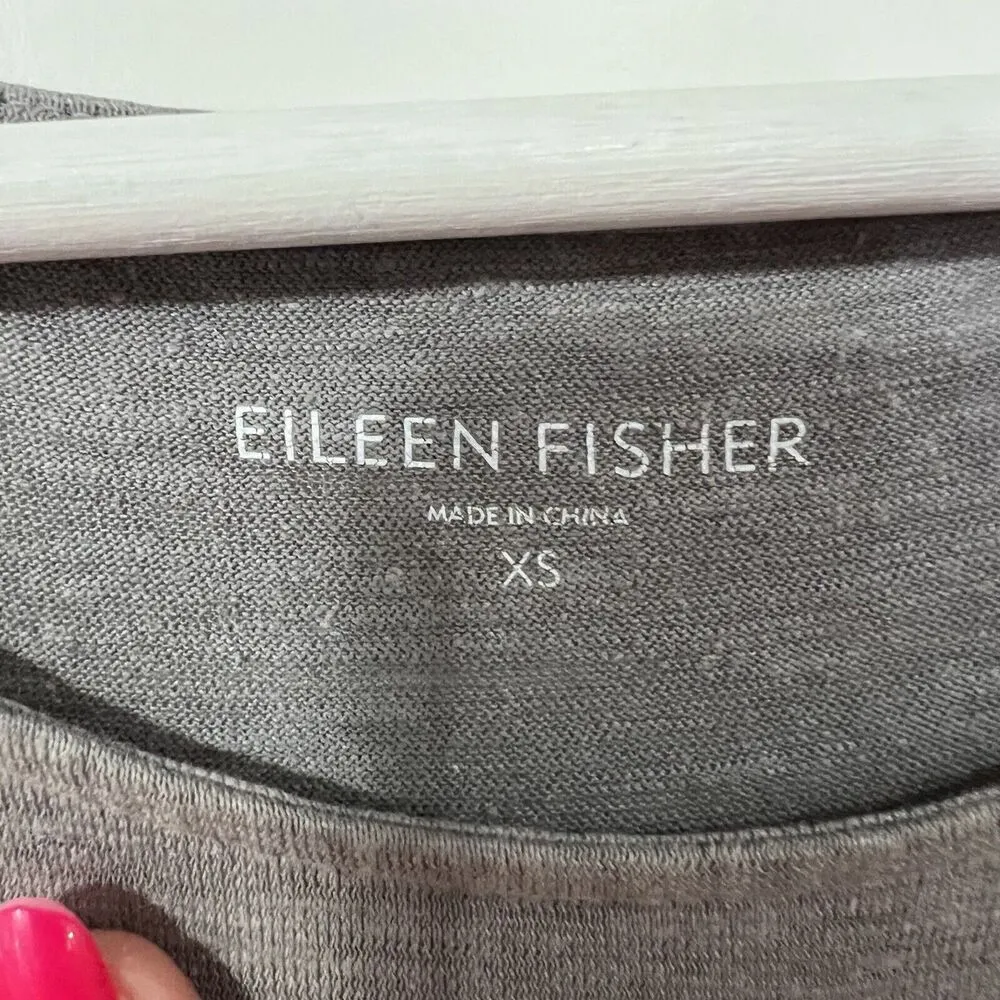 Eileen Fisher Sz XS Dress Jersey Hemp Organic Cotton Round Neck Tank Bubble Hem - Image 2