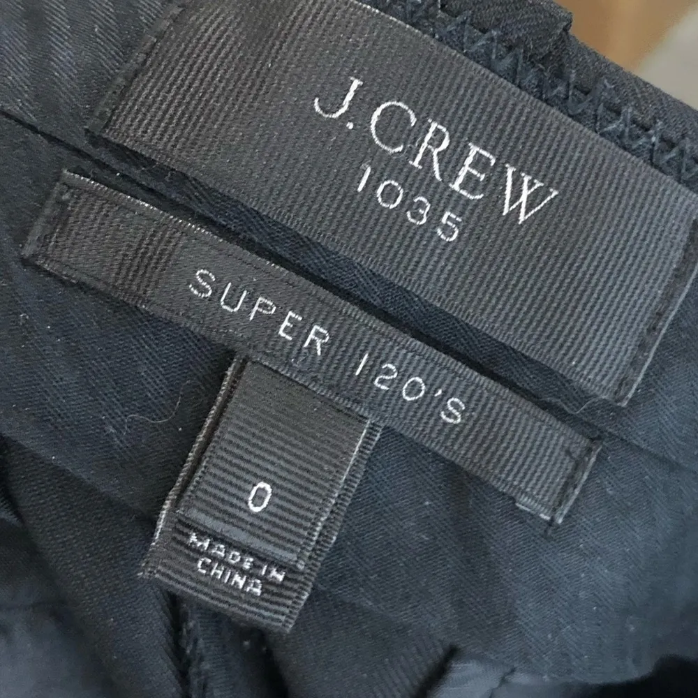 J. Crew Black Super 120s Wool Wide Leg Dress Pants 0 - Image 4