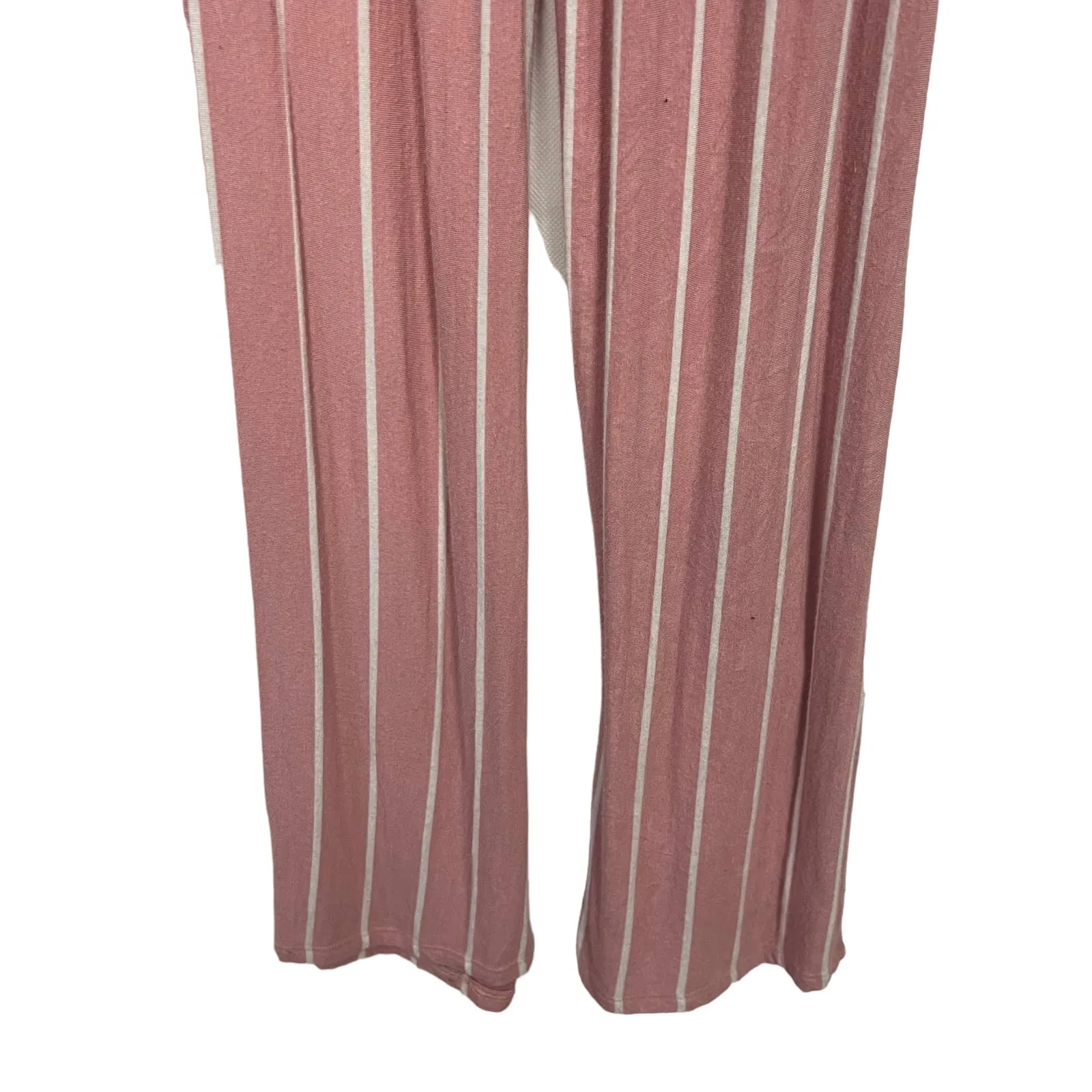 Lovely Melody Pink Rose & White Striped Sleeveless Jumpsuit Size Small - Image 9