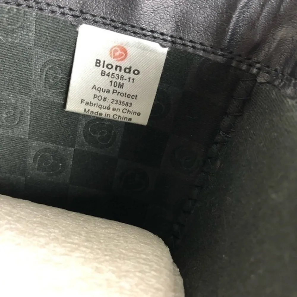 NWOB Blondo Black Leather Aqua Protect Knee High Boot Size 10 M - Image 12