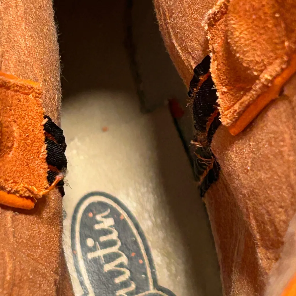 Justin Orange Cowboy Boots Size 8 - Image 14