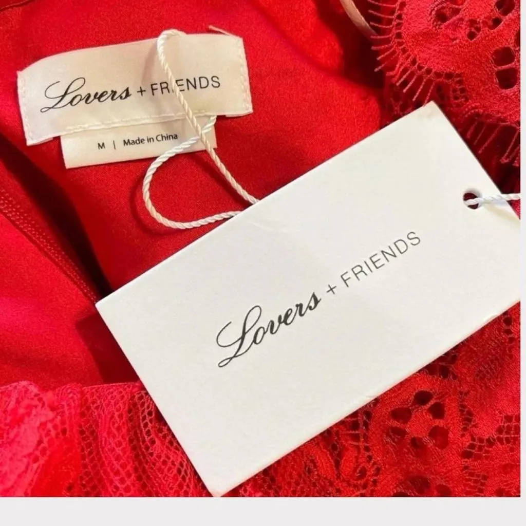 LOVERS + FRIENDS Sylvia Strapless Satin Gown, Flame Scarlet, Medium - Image 8