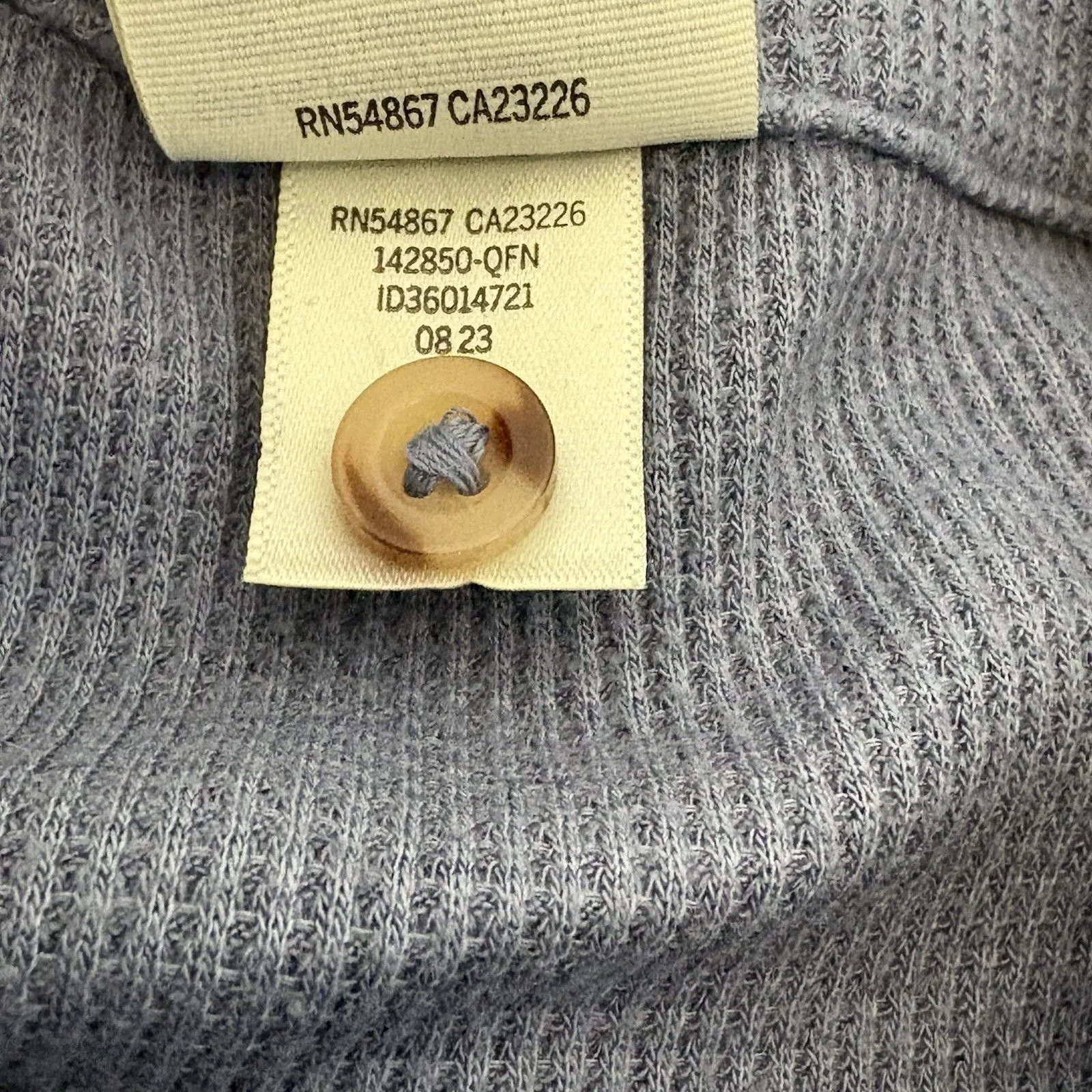 Womens Victorias Secret Pink Sleepwear Blue Crop Top Waffle Knit Long Sleeve XL - Image 8