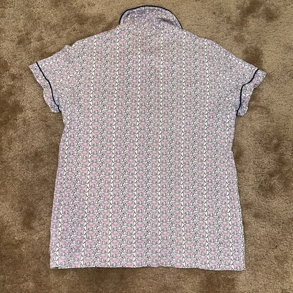 Roller Rabbit Lilac Hathi Elephant Polo Pajamas Purple Size XS Pima Cotton - Image 5
