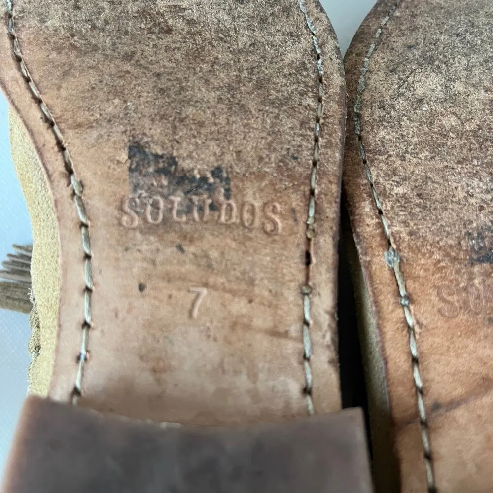 Soludos Suede Moccasin Womens Boots Sz 7 Boho Southwestern Embroidered  Festival - Image 12