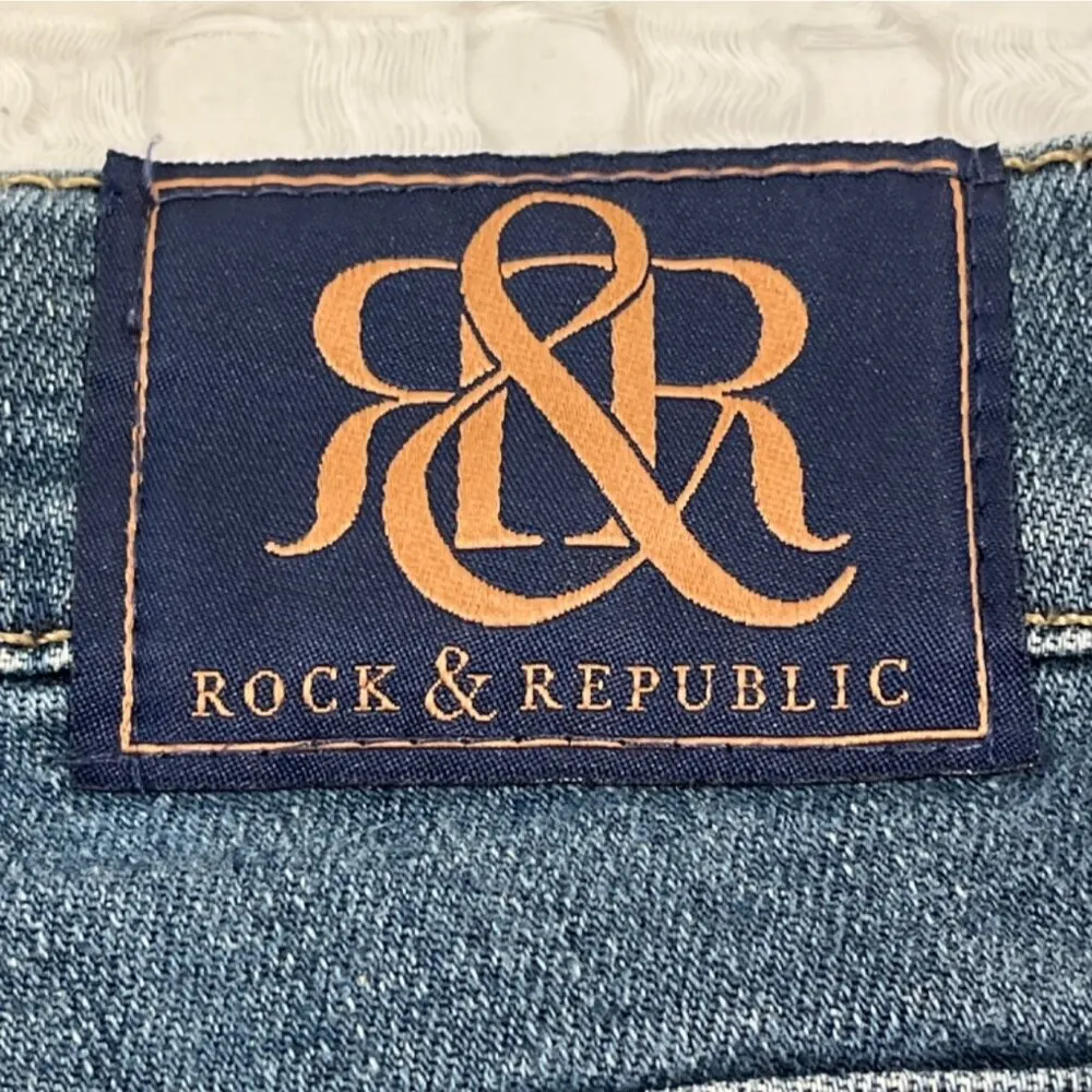 Rock & Republic Kasandra Women's Blue Jeans/Bootcut Sz 6 SKU 4484 - Image 4