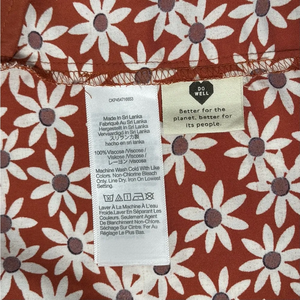 Paperbag Button-Front Mini Skirt in Falling Daisies - Image 14