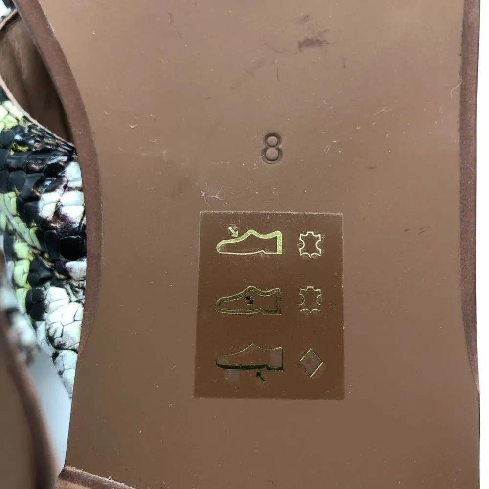 Madewell The Skyler Slide Sandal in Snake Embossed Leather Brown Green Size 8 - Image 5