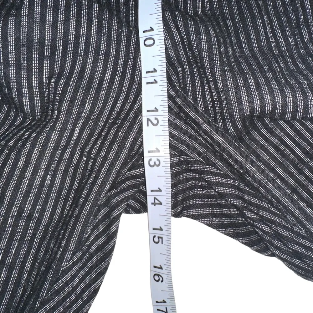 Sundance Amelia Linen Blend Black Pinstripe Pants 14 - Image 9