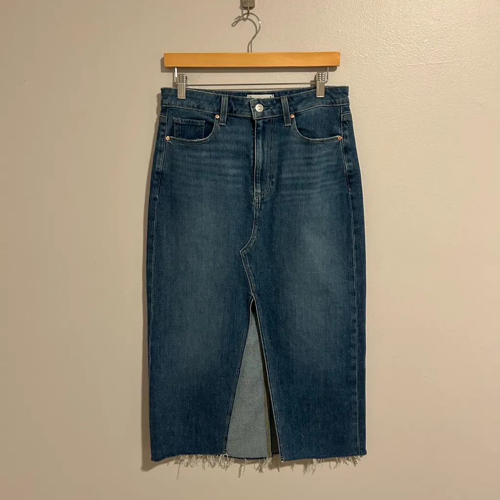 PAIGE Meadow Midi Skirt in Stefania Distressed size 27 (4) - Image 2