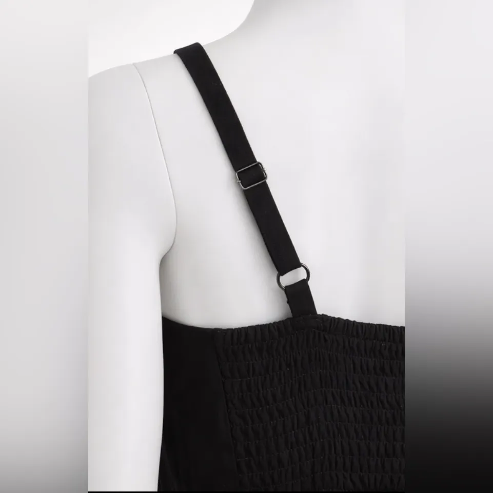 Old Navy Black Wide Leg Jumpsuit Adjustable Straps Smocked Waist Size XS - Image 4