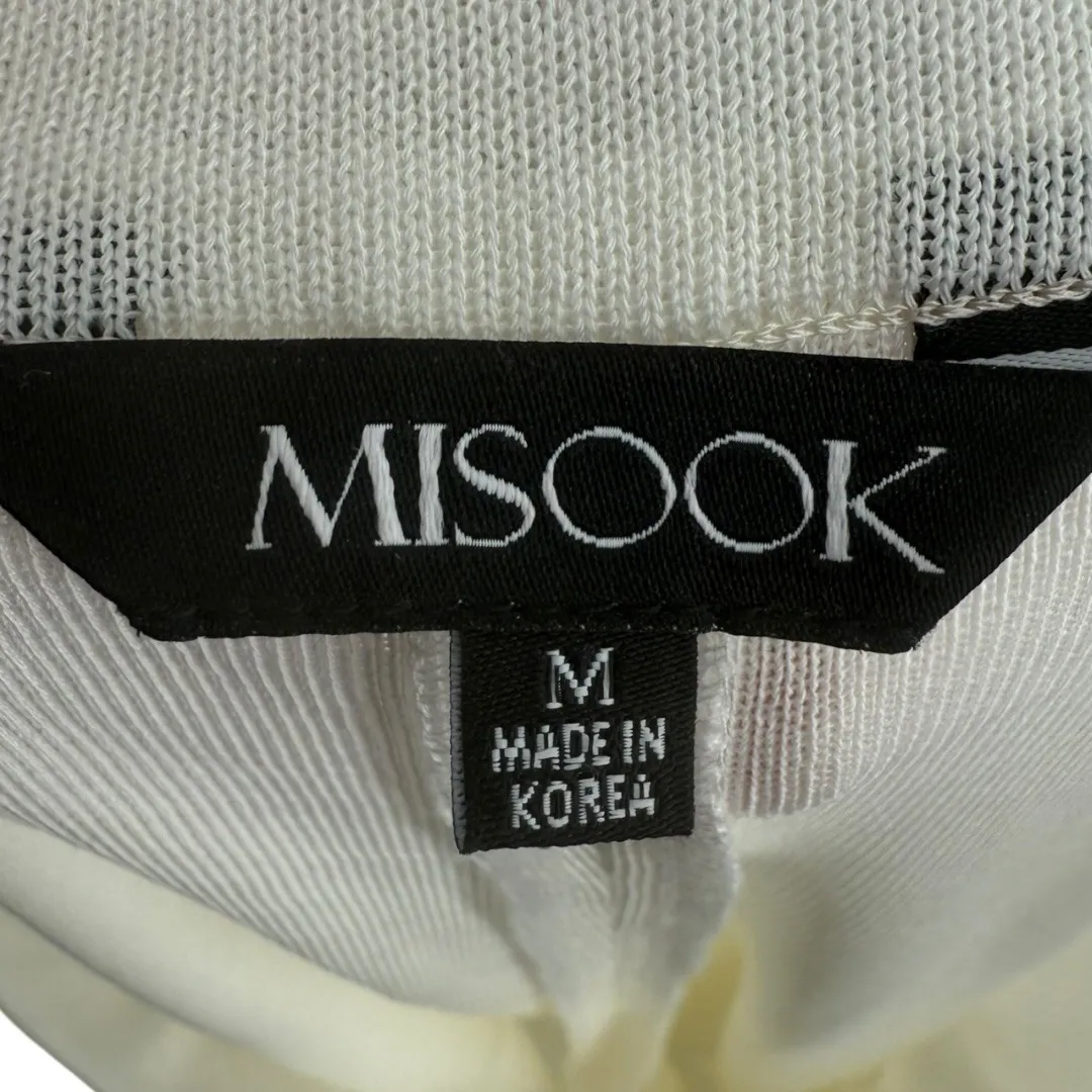 Misook NWT Women's Bootcut Pull On Knit Pants White Size Medium Contemporay - Image 3