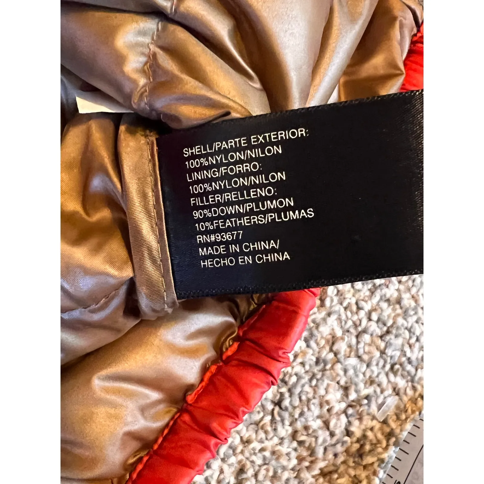 Xersion  Jacket Womens  Orange Hooded Puffer Pockets Packable Premium Down. Small - Image 6