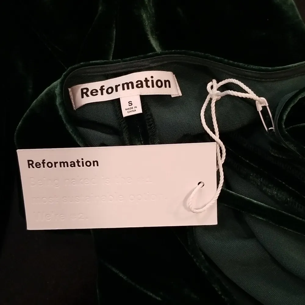 💕REFORMATION💕 Rimini Velvet Dress ~ Forest Green Small S NWT - Image 14