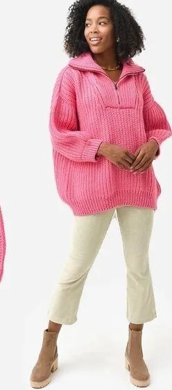 Mr. Mittens Venson Fish High Neck Jumper Pink Pullover Wool Size XS/S - Image 2