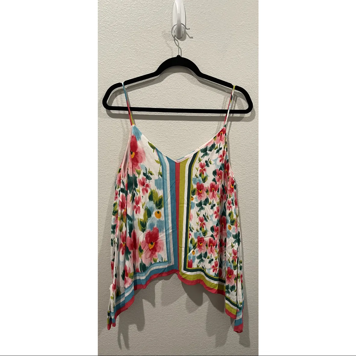 ZARA Pointed Side Floral Stripe Camisole - Image 4