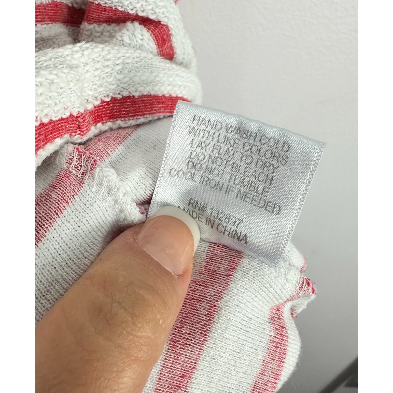 June And Delancey Knit Top Women‎ XL Red White Stripe Lace Up Coastal Nautical - Image 7