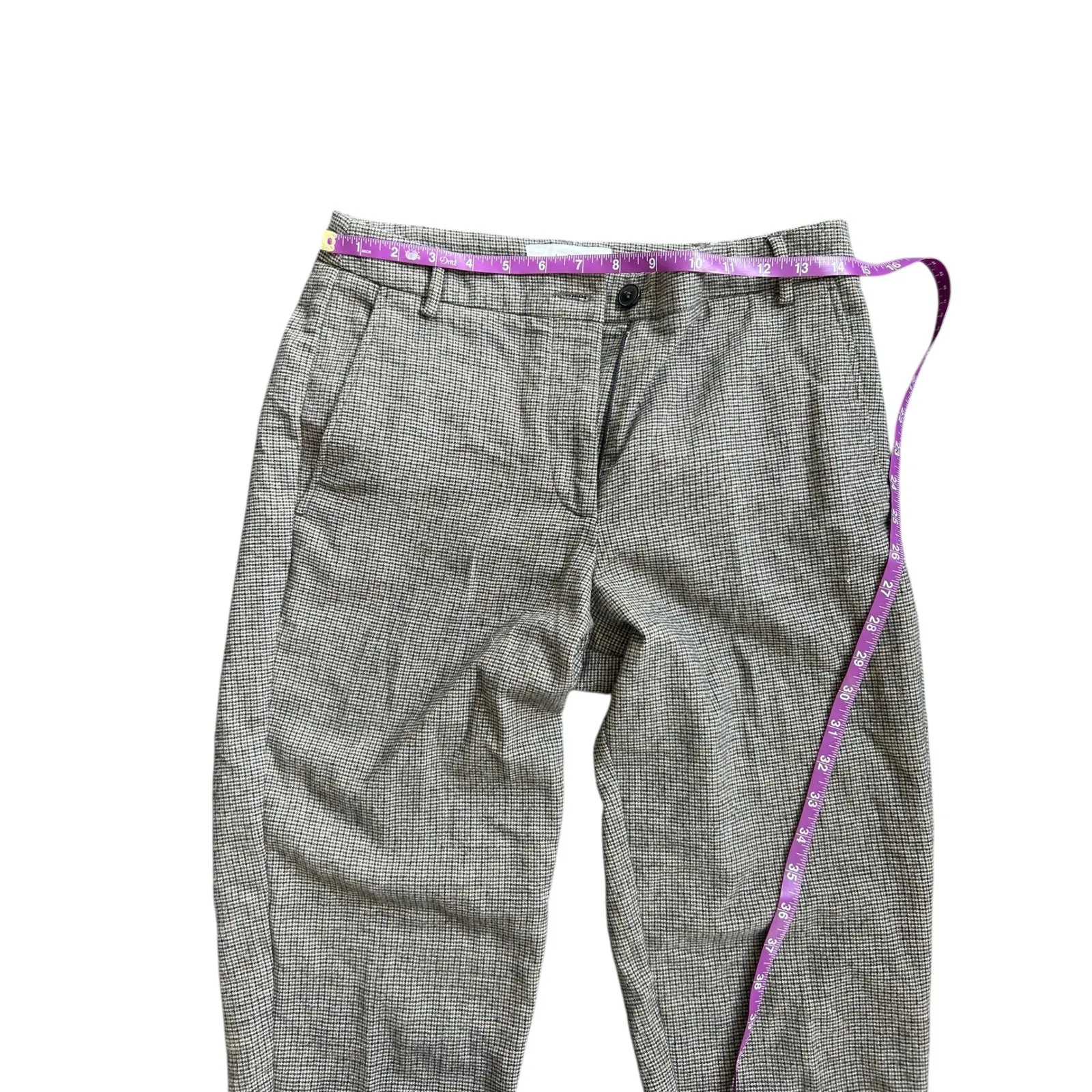 ba&sh Houndstooth Check Wool Blend Tailored Trousers Pants Size Small - Image 6