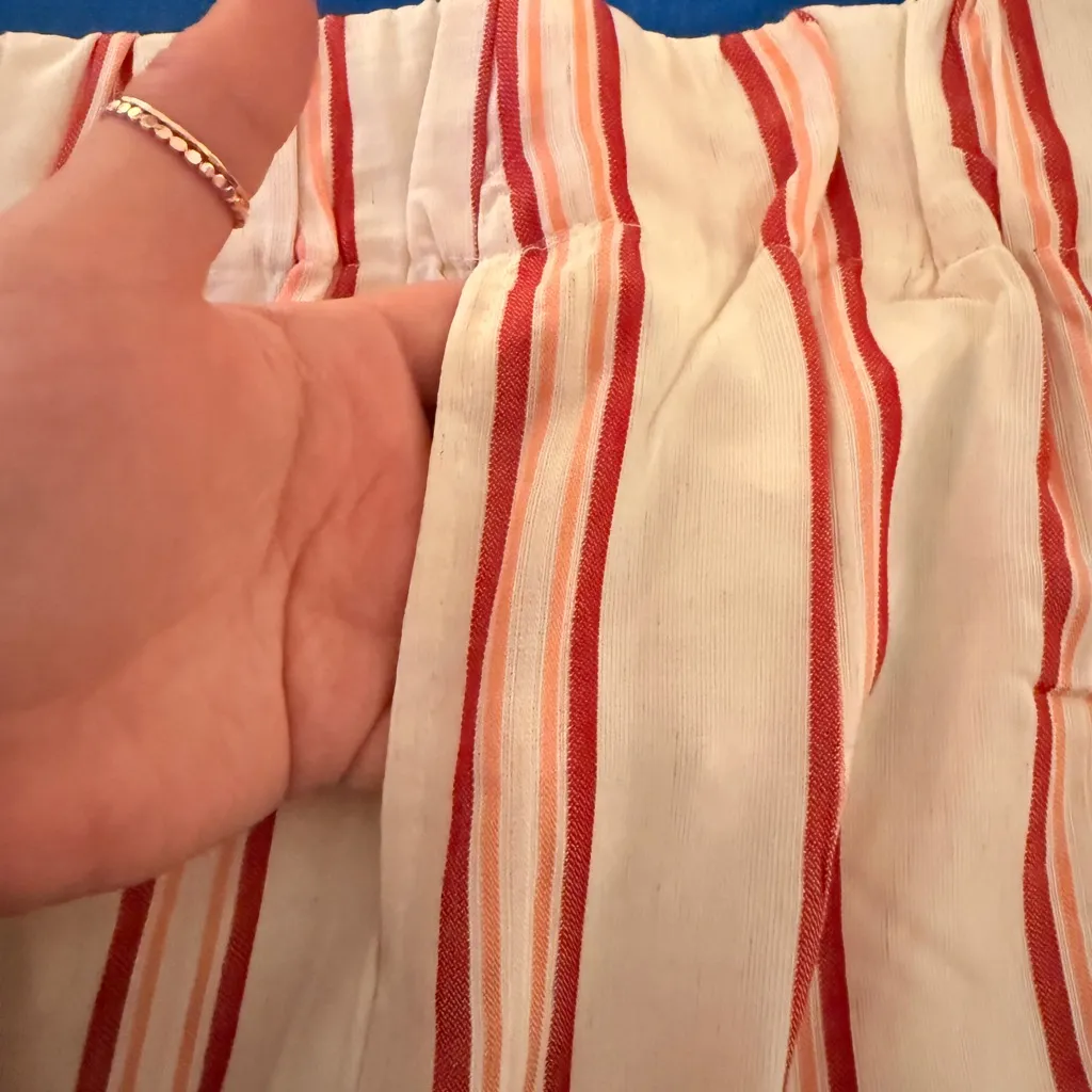 Jupee NWOT Red, White and Coral Striped High Rise Wide Leg Pants with Pockets Size M - Image 6