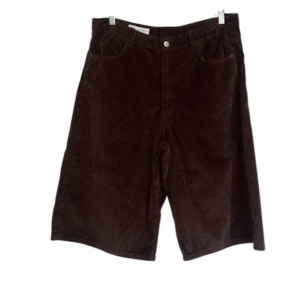 NWOT ZARA ZW CORDUROY BERMUDA SHORTS Chocolate Brown SZ - Image 10