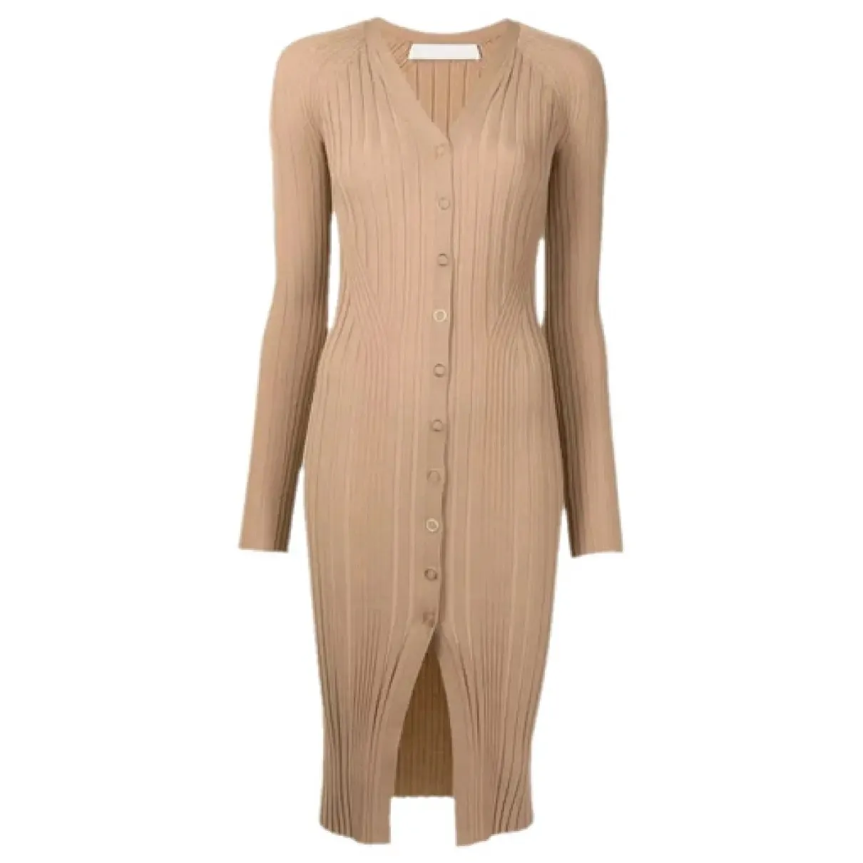 Dion Lee Merino Wool Ribbed Cardigan Dress Brown US 6 M NWOT Size M - Image 3