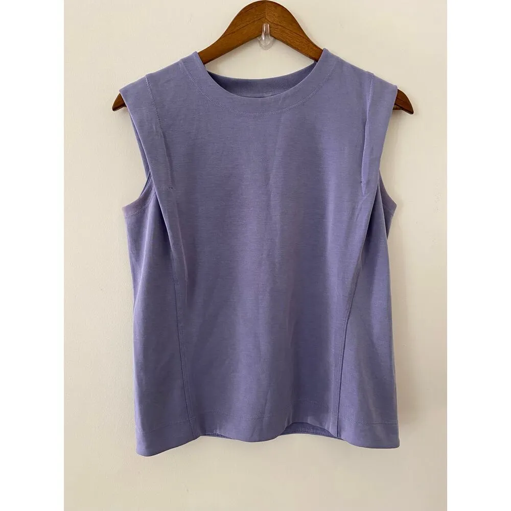 Athleta Seasoft Sweatshirt Tank Top Lavender Purple EUC XS Shirt Gym - Image 2