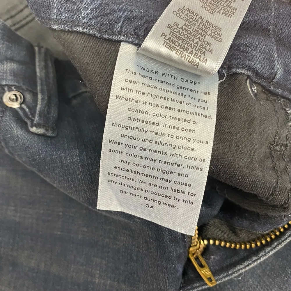 Good American Good Waist Crop High Rise Raw Hem Skinny Jeans Blue631 - Image 14